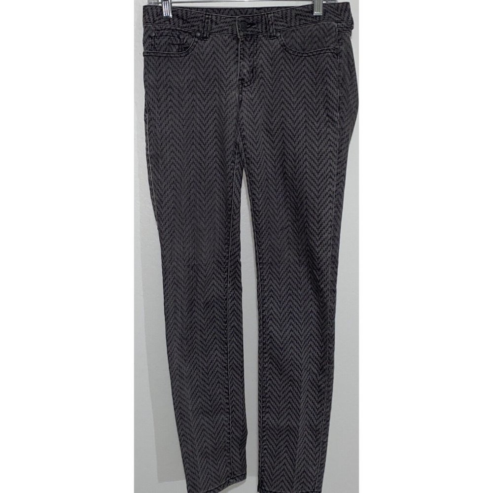 Prana Size 2 Women's Gray Dark Purple Herringbone Pattern Casual Pants 28 x 32